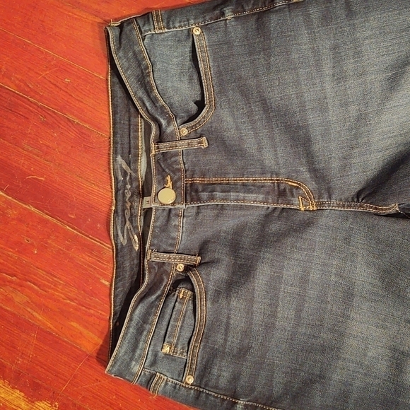 Seven7 Sunset Bermuda Long Length Dark Wash Denim Shorts Sz 14 - Picture 2 of 12